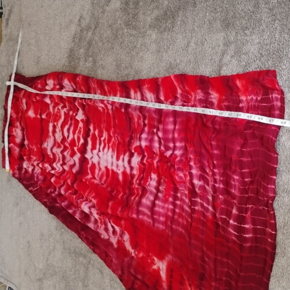 Young Fabulous & Broke Red Tie Dye Maxi Halter Strapless - Picture 4 of 9